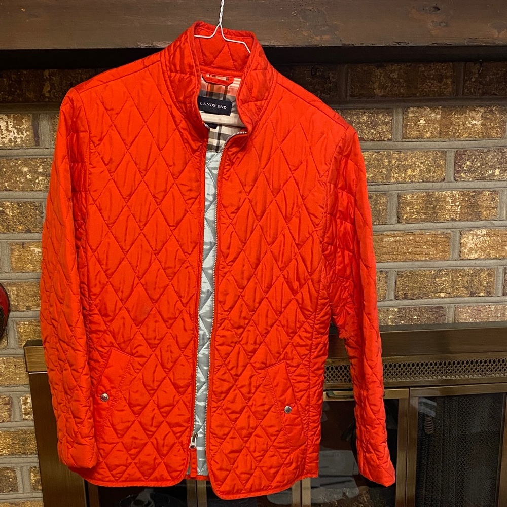 Lands' End Women's Vibrant Red Quilted Puffer Jacket